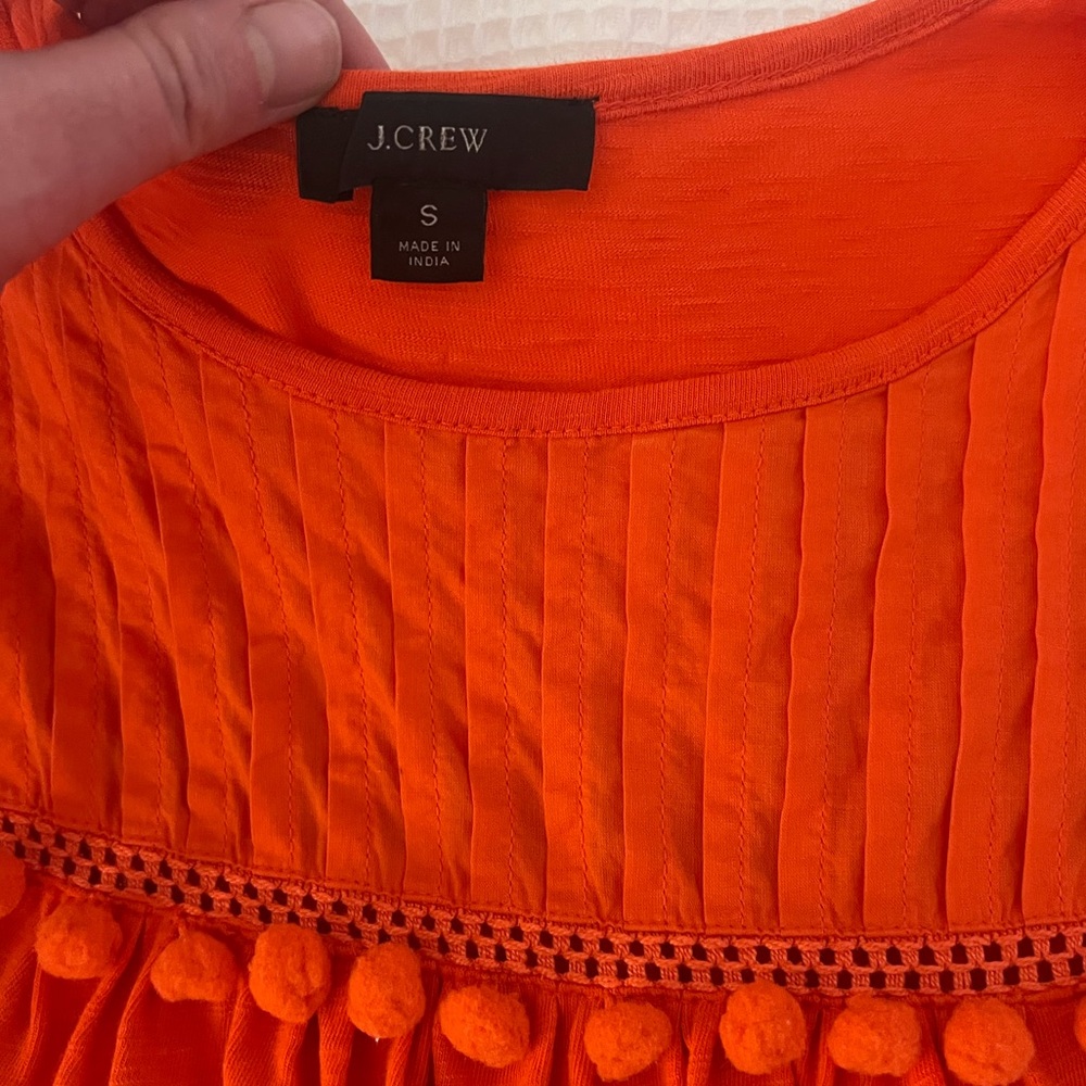 J.Crew Coral Pom Pom T-shirt Size Small - Picture 3 of 4